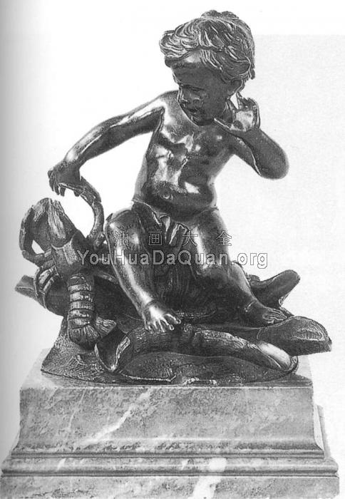 儿童被龙虾夹住 - 兰伯特·亚当